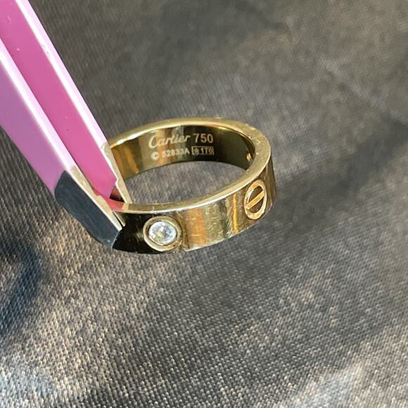 Cartier Jewelry - Authentic Cartier Love Ring 18K Yellow Gold 3 Diamonds Band Size 54 / US 7